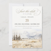 Jackson Hole Wyoming Landschap Trouwfoto Save The Date (Voorkant)