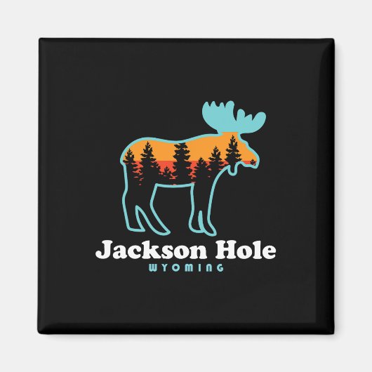 Jackson Hole Wyoming Moose Mountains Grand Tetons  Magneet (Voorkant)