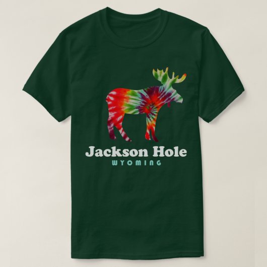 Jackson Hole Wyoming Moose Tie Dye Grand Tetons T-shirt (Design voorkant)