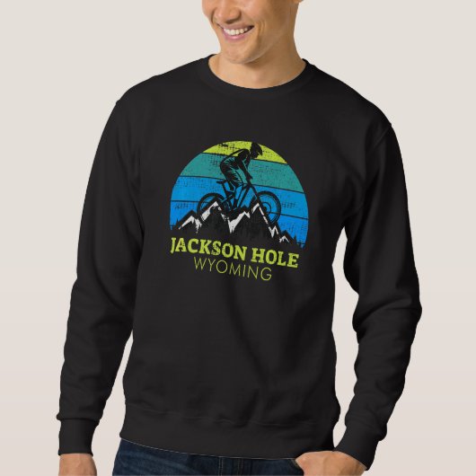 Jackson Hole Wyoming Mountain Biking Trui (Voorkant)