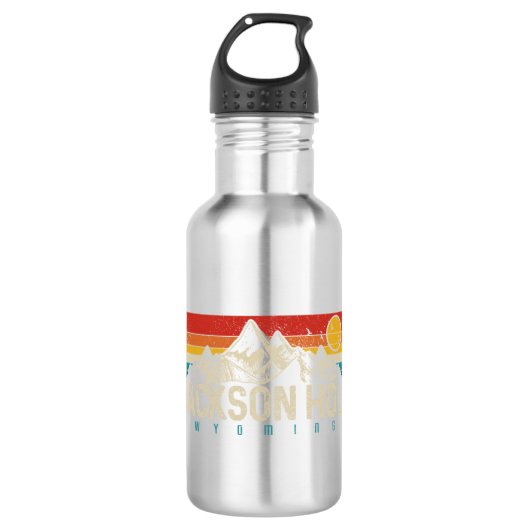 Jackson Hole Wyoming Mountains Pride Gift Waterfles (Voorkant)