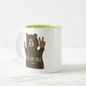 Jackson Hole Wyoming Peace Beer Tweekleurige Koffiemok (Voorkant links)