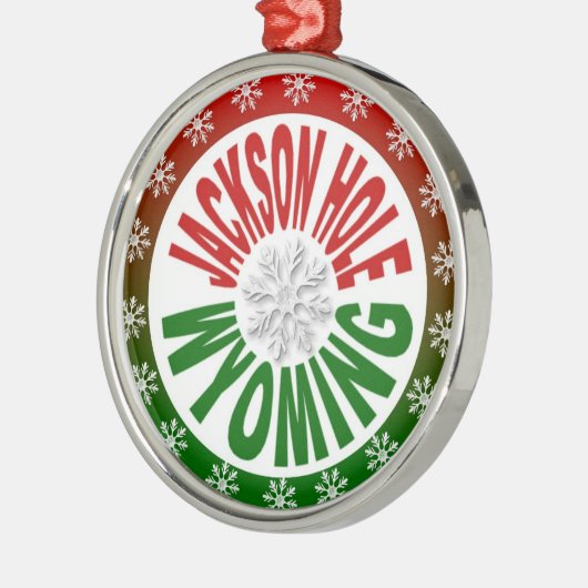 Jackson Hole Wyoming Red green snewflake ornament (Links)
