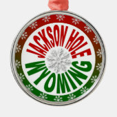 Jackson Hole Wyoming Red green snewflake ornament (Voorkant)