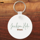 Jackson Hole, Wyoming Reis Souvenir Sleutelhanger (Achterkant)