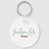 Jackson Hole, Wyoming Reis Souvenir Sleutelhanger (Achterkant)
