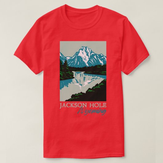 Jackson Hole Wyoming Retro Bergen Souvenir T-shirt (Design voorkant)