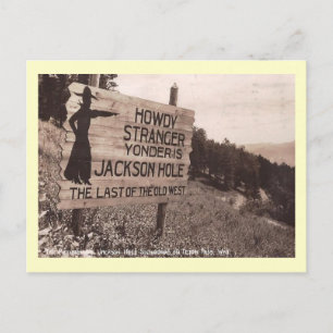 Jackson Hole, Wyoming, Road Sign  Briefkaart