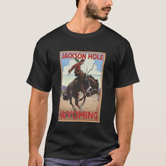 Jackson Hole Wyoming  Rodeo Poster T-shirt (Voorkant)