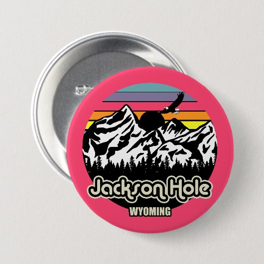 Jackson Hole Wyoming Ronde Button 7,6 Cm (Voorkant /achterkant)