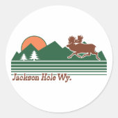 Jackson Hole Wyoming Ronde Sticker (Voorkant)