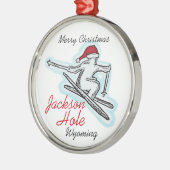 Jackson Hole Wyoming santa skier ornament (Links)