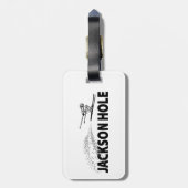 Jackson Hole Wyoming Schansspringer Bagagelabel (Achterkant verticaal)
