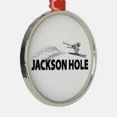 Jackson Hole Wyoming Schansspringer Metalen Ornament (Rechts)