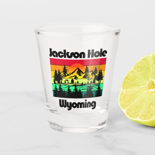 Jackson Hole Wyoming Shot Glas (Voorkant)