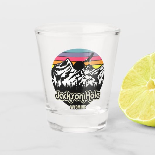 Jackson Hole Wyoming Shot Glas (Voorkant)