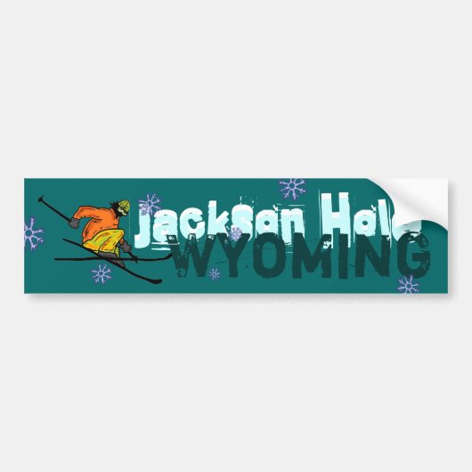 Jackson Hole Wyoming ski bumpersticker (Voorkant)