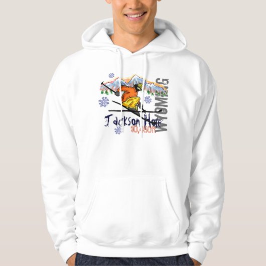 Jackson Hole Wyoming ski elevatie hoodie (Voorkant)