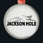 Jackson Hole Wyoming Ski Jumper Metalen Ornament<br><div class="desc">As the gateway to Grand Teton and Yellowstone National Parks and a premier ski destination,  Jackson Hole Wyoming is paradise!</div>