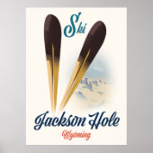 Jackson Hole Wyoming Ski poster (Voorkant)