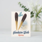 Jackson Hole Wyoming Ski poster Briefkaart (Staand voorkant)