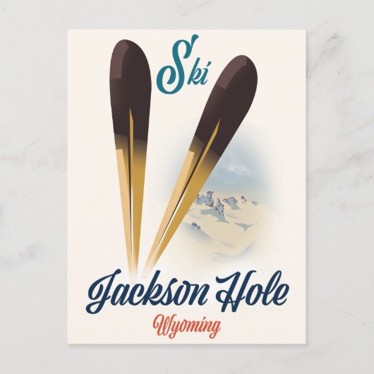 Jackson Hole Wyoming Ski poster Briefkaart (Voorkant)