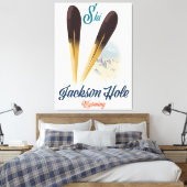 Jackson Hole Wyoming Ski poster Canvas Afdruk (Insitu (Slaapkamer))