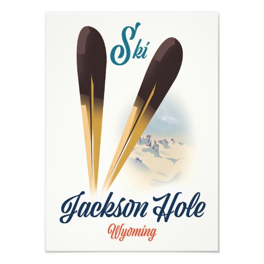 Jackson Hole Wyoming ski-poster Foto Afdruk (Voorkant)