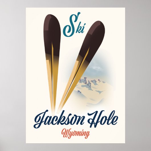 Jackson Hole Wyoming ski-poster Poster (Voorkant)