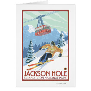 Jackson Hole, Wyoming Skier en Tram