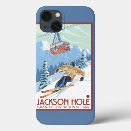 Jackson Hole, Wyoming Skier en Tram Case-Mate iPhone Case (Achterkant)