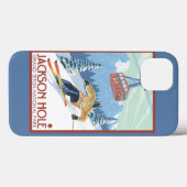 Jackson Hole, Wyoming Skier en Tram Case-Mate iPhone Case (Achterkant (horizontaal))