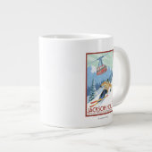 Jackson Hole, Wyoming Skier en Tram Grote Koffiekop (Voorkant rechts)