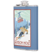 Jackson Hole, Wyoming Skier en Tram Heupfles (Links)