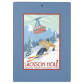 Jackson Hole, Wyoming Skier en Tram Klembord (Achterkant)