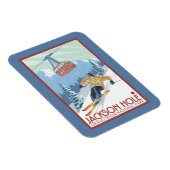 Jackson Hole, Wyoming Skier en Tram Magneet (Rechterzijde)