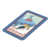 Jackson Hole, Wyoming Skier en Tram Magneet (Linkerzijde)