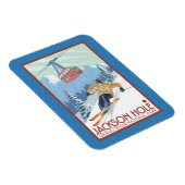 Jackson Hole, Wyoming Skier en Tram Magneet (Rechterzijde)