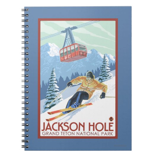 Jackson Hole, Wyoming Skier en Tram Notitieboek (Voorkant)