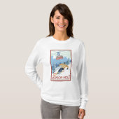 Jackson Hole, Wyoming Skier en Tram T-shirt (Voorkant volledig)