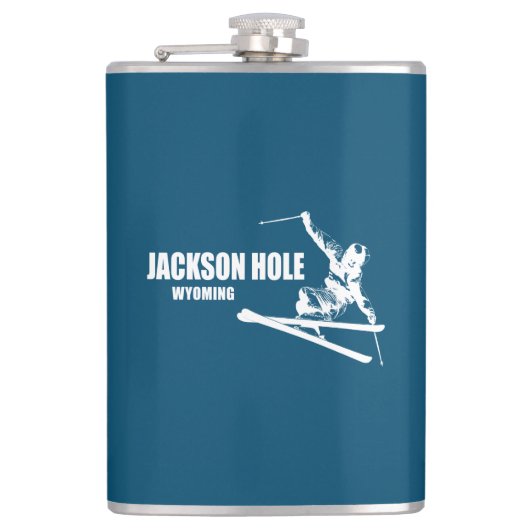 Jackson Hole Wyoming Skier Heupfles (Voorkant)