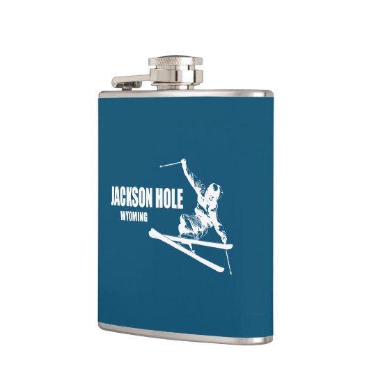 Jackson Hole Wyoming Skier Heupfles (Links)