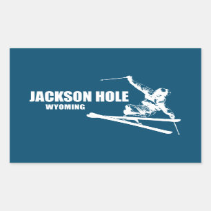 Jackson Hole Wyoming Skier Rechthoekige Sticker