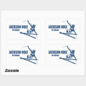 Jackson Hole Wyoming Skier Rechthoekige Sticker (Vel)