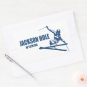 Jackson Hole Wyoming Skier Rechthoekige Sticker (Envelop)