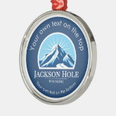 Jackson Hole Wyoming skigebied medaille Metalen Ornament (Links)