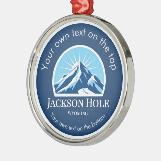 Jackson Hole Wyoming skigebied medaille Metalen Ornament (Links)