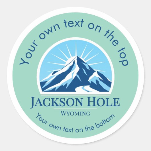 Jackson Hole Wyoming skigebied medaille Ronde Sticker (Voorkant)