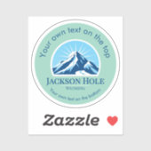 Jackson Hole Wyoming skigebied medaille Sticker (Vel)