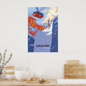 Jackson Hole Wyoming Skigebied Reisposter Poster (Keuken)